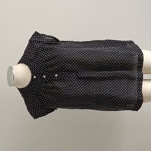 Vtg 80s Polka Dot sleeveless blouse.szL